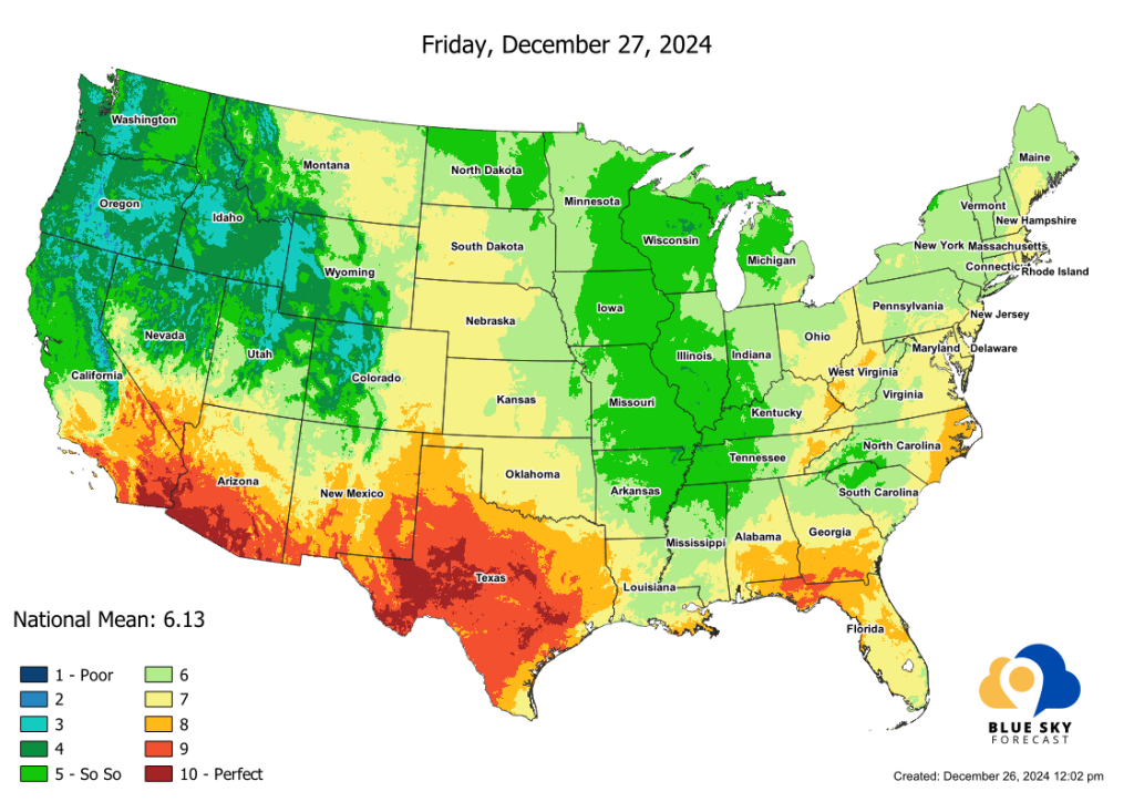 Perfect weather rating Dec 27th, 2024